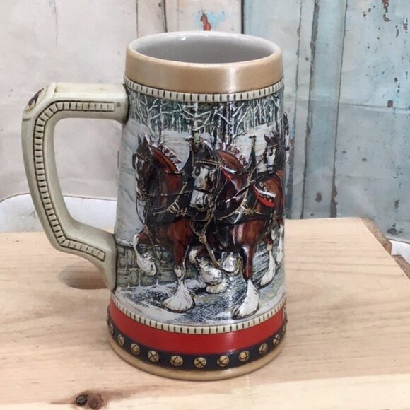 Budweiser 1988 Collectors Series Stein With Clydesdale Horses #2 - Picture 2 of 6